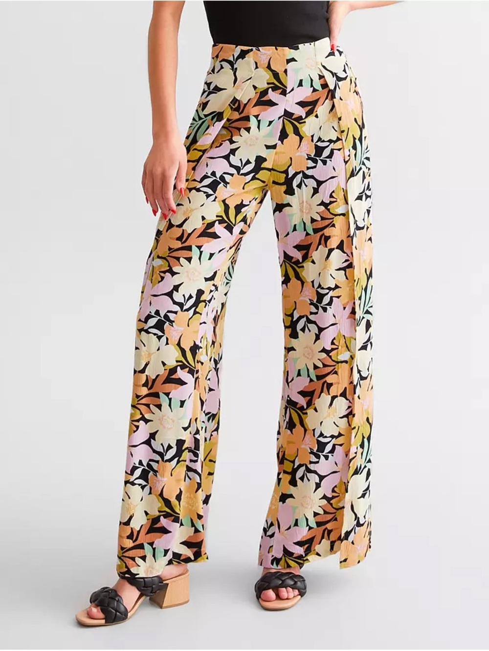 Billabong Multi Floral Wide-Leg Palazzo Pants